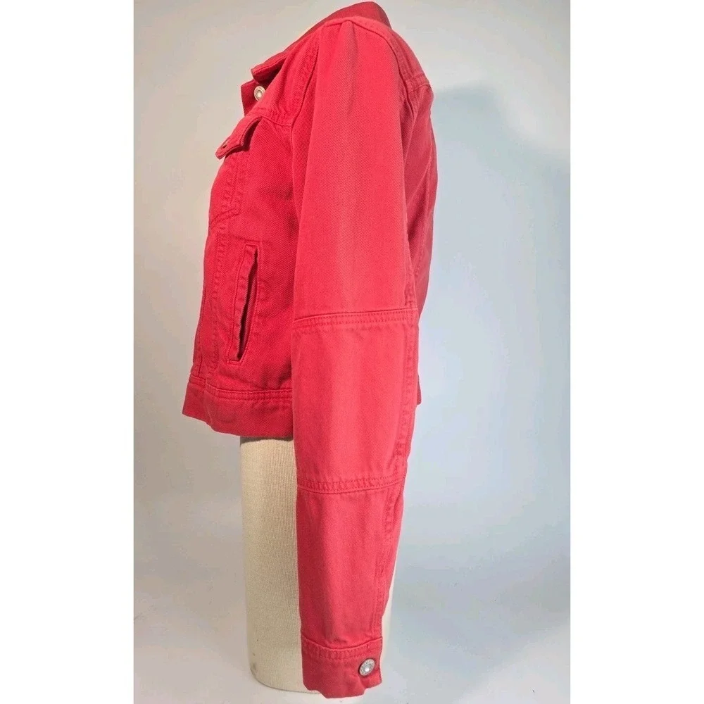 Free People Women's Red Jean Jacket XS - Picture 6 of 11